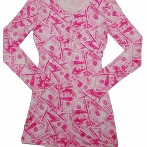 Woman’s Pink Money Pajama Onesie